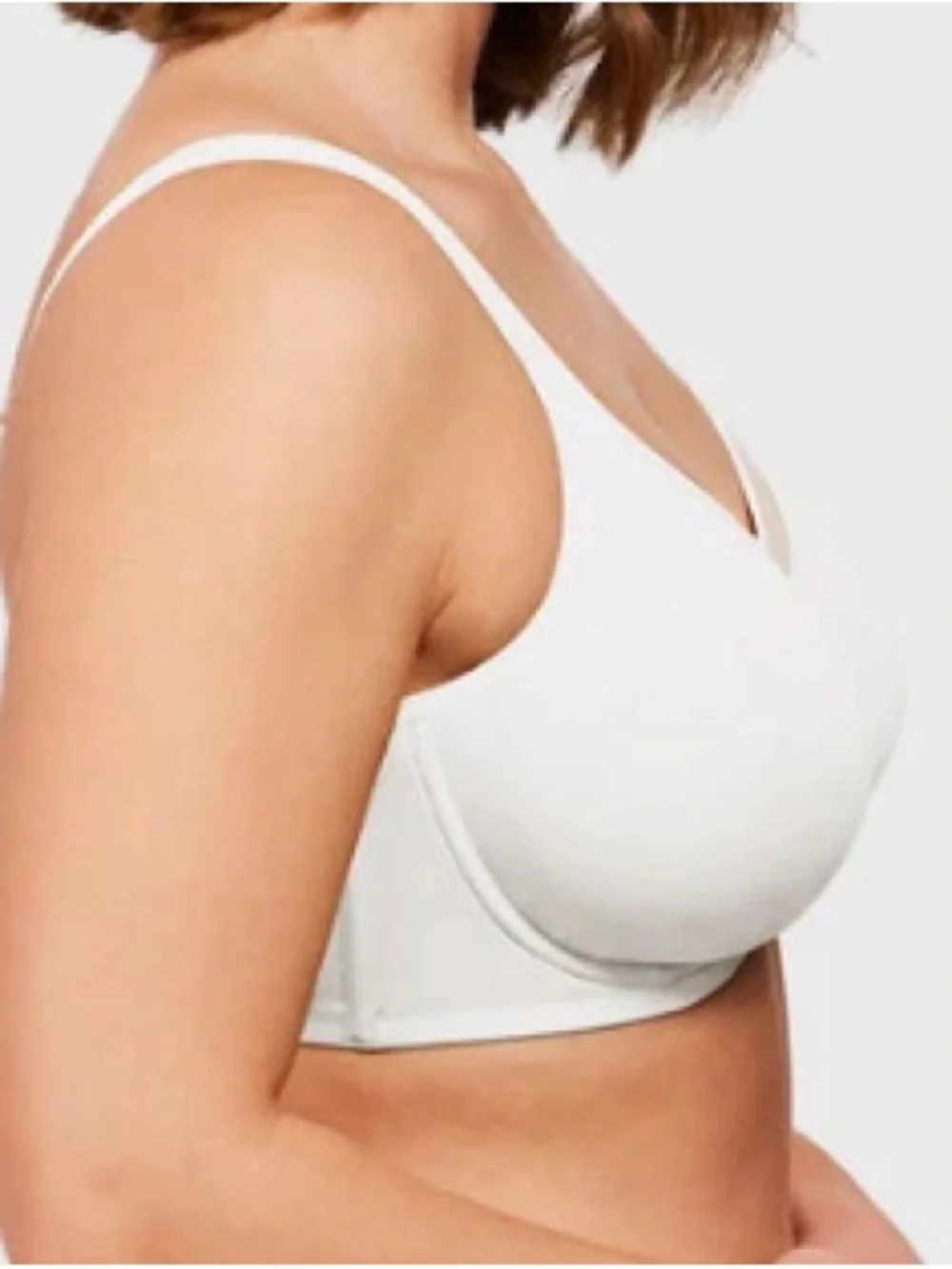 Hilaine Cool Comfort Minimizer Bra Seamless, White, Size 34C